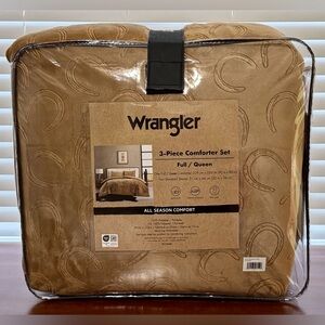 Wrangler Full/Queen Tan Gold Horseshoe 3 Piece Comforter Set NEW